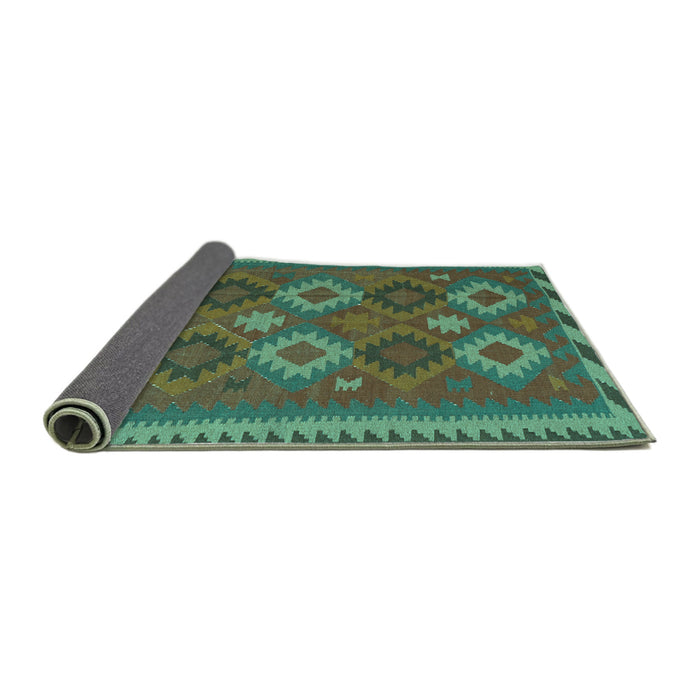Sideview of Oriental Turquoise Traditional Rug, con2216turq