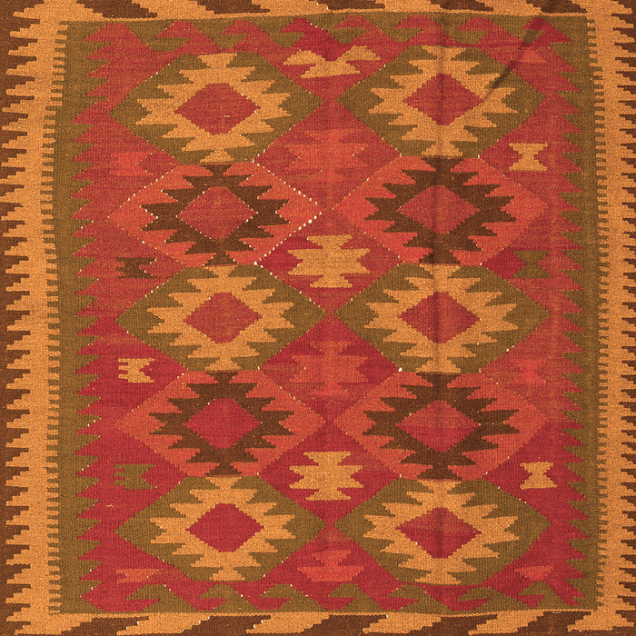 Serging Thickness of Oriental Orange Traditional Rug, con2216org