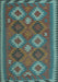 Machine Washable Oriental Light Blue Traditional Rug, wshcon2216lblu