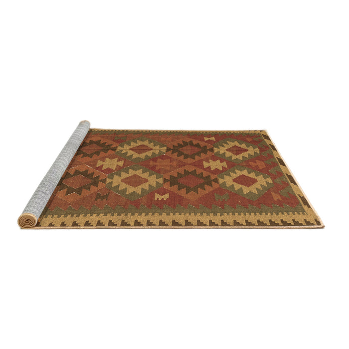 Sideview of Machine Washable Oriental Brown Traditional Rug, wshcon2216brn
