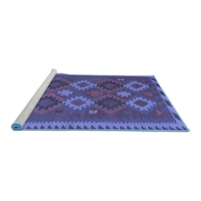 Sideview of Machine Washable Oriental Blue Traditional Rug, wshcon2216blu