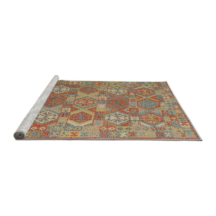 Serging Thickness of Machine Washable Contemporary Brown Rug, wshcon2217