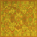 Square Southwestern Yellow Country Rug, con2217yw