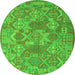 Machine Washable Southwestern Green Country Area Rugs, wshcon2217grn