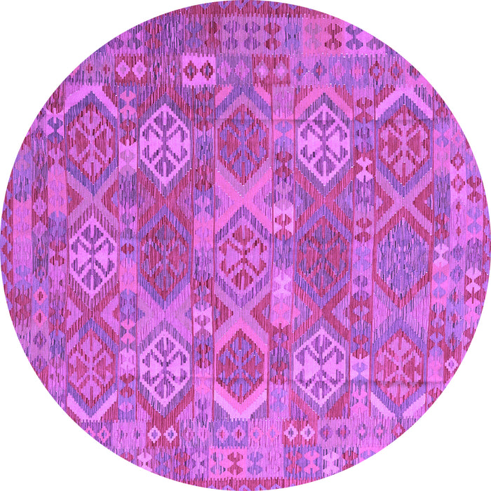 Round Southwestern Purple Country Rug, con2217pur