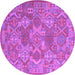 Round Southwestern Purple Country Rug, con2217pur