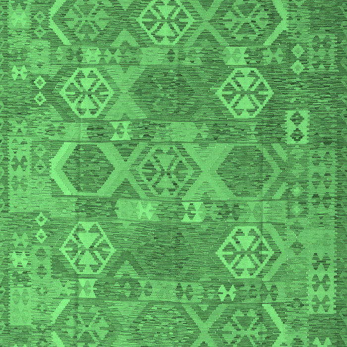 Machine Washable Southwestern Emerald Green Country Area Rugs, wshcon2217emgrn