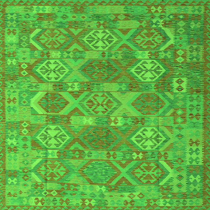 Serging Thickness of Southwestern Green Country Rug, con2217grn
