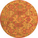 Square Southwestern Orange Country Rug, con2217org