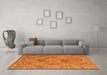 Machine Washable Southwestern Orange Country Area Rugs in a Living Room, wshcon2217org