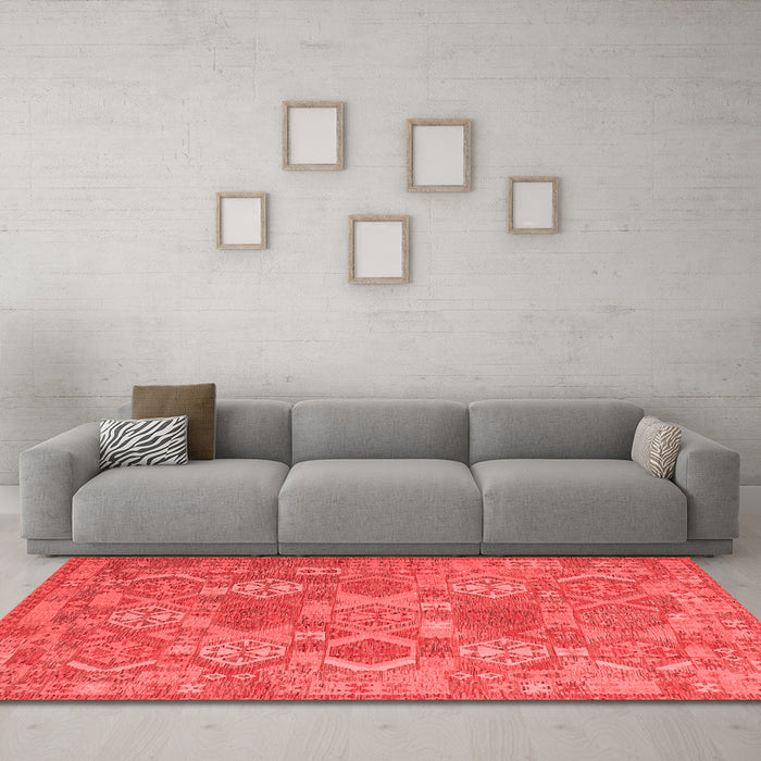 Country Red Washable Rugs