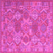 Square Southwestern Pink Country Rug, con2217pnk