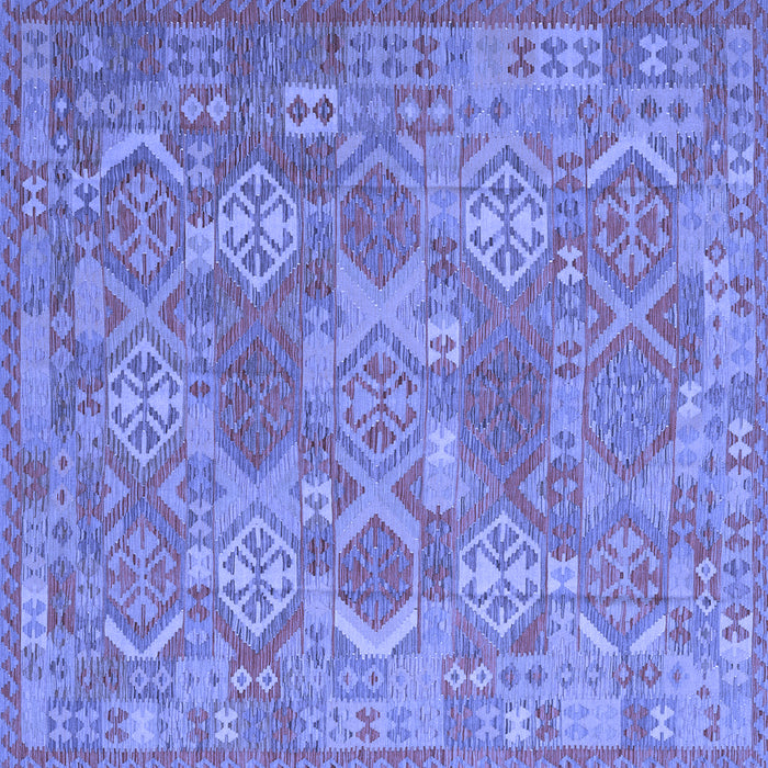 Square Southwestern Blue Country Rug, con2217blu