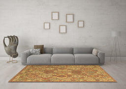 Machine Washable Southwestern Brown Country Rug in a Living Room,, wshcon2217brn