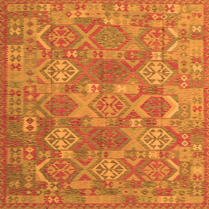 Round Machine Washable Southwestern Orange Country Area Rugs, wshcon2217org