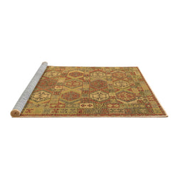 Sideview of Machine Washable Southwestern Brown Country Rug, wshcon2217brn