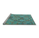 Sideview of Machine Washable Southwestern Light Blue Country Rug, wshcon2217lblu