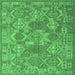 Square Southwestern Emerald Green Country Rug, con2217emgrn