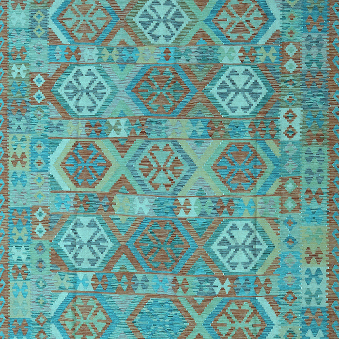 Machine Washable Southwestern Light Blue Country Rug, wshcon2217lblu