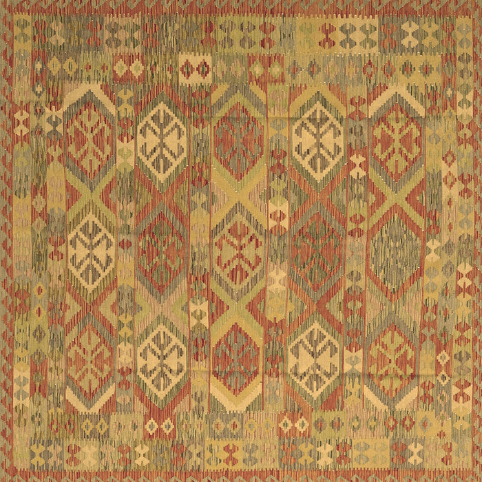Square Southwestern Brown Country Rug, con2217brn