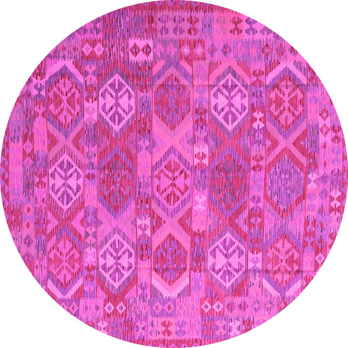 Round Southwestern Pink Country Rug, con2217pnk