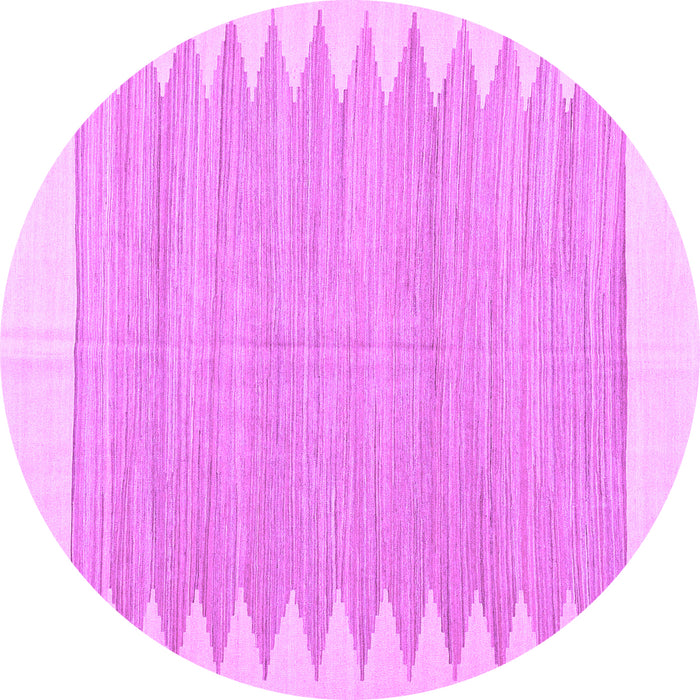 Round Machine Washable Solid Purple Modern Area Rugs, wshcon2218pur