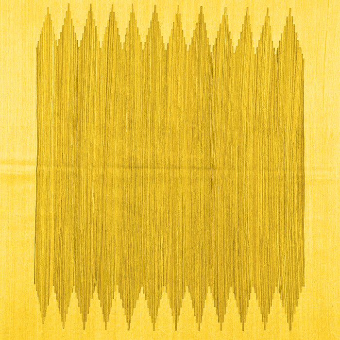 Square Solid Yellow Modern Rug, con2218yw