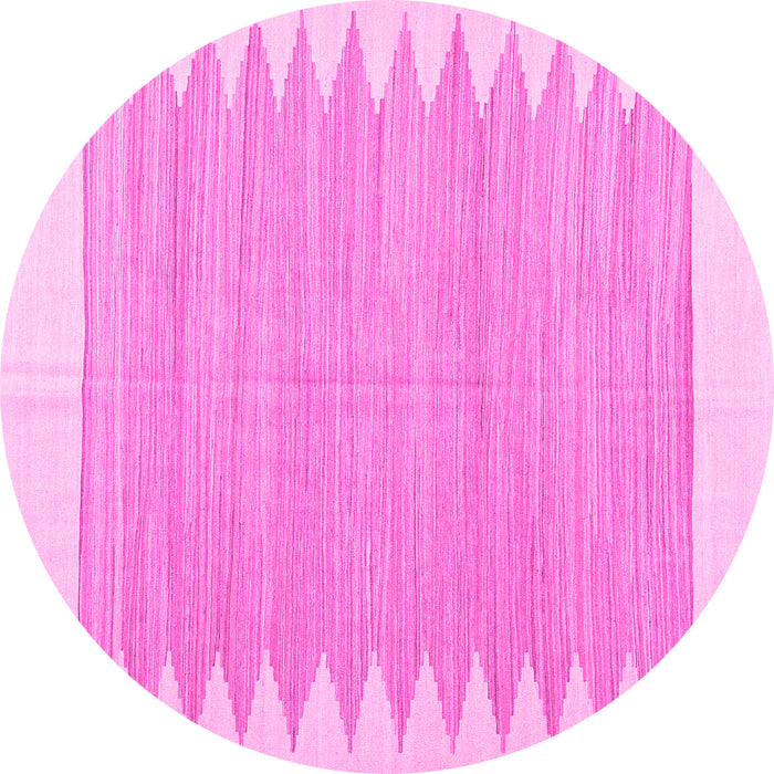 Round Solid Pink Modern Rug, con2218pnk