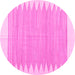 Round Solid Pink Modern Rug, con2218pnk