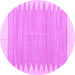 Round Solid Purple Modern Rug, con2218pur