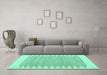 Machine Washable Solid Turquoise Modern Area Rugs in a Living Room,, wshcon2218turq