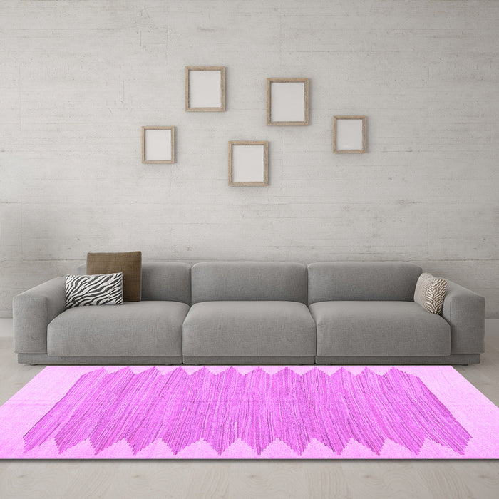Machine Washable Solid Purple Modern Area Rugs in a Living Room, wshcon2218pur