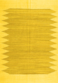 Solid Yellow Modern Rug, con2218yw