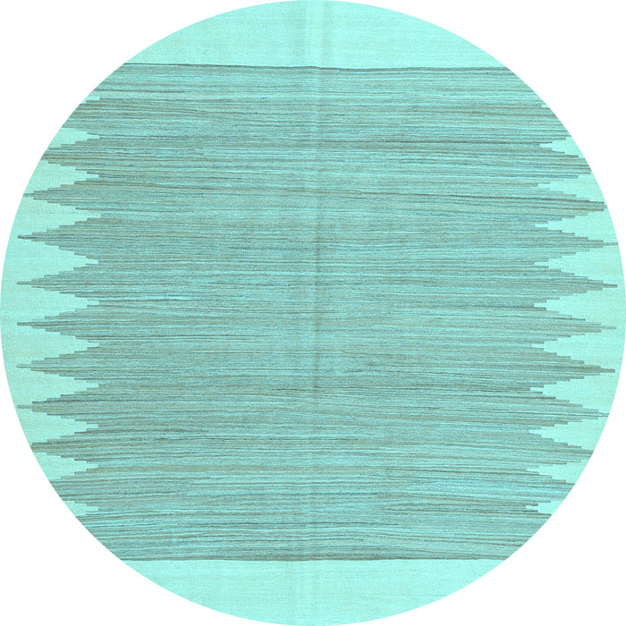 Round Machine Washable Solid Light Blue Modern Rug, wshcon2218lblu