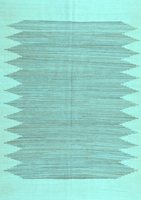 Solid Light Blue Modern Rug, con2218lblu