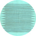 Round Solid Light Blue Modern Rug, con2218lblu