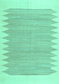 Solid Turquoise Modern Rug, con2218turq