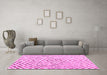 Machine Washable Abstract Pink Contemporary Rug in a Living Room, wshcon2219pnk