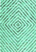 Machine Washable Abstract Turquoise Contemporary Area Rugs, wshcon2219turq