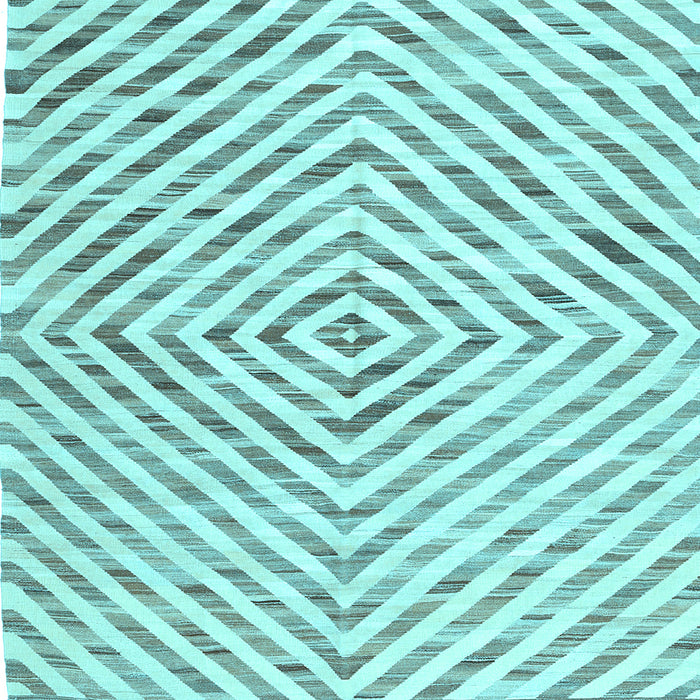 Square Abstract Light Blue Contemporary Rug, con2219lblu