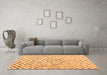 Machine Washable Abstract Orange Contemporary Area Rugs in a Living Room, wshcon2219org