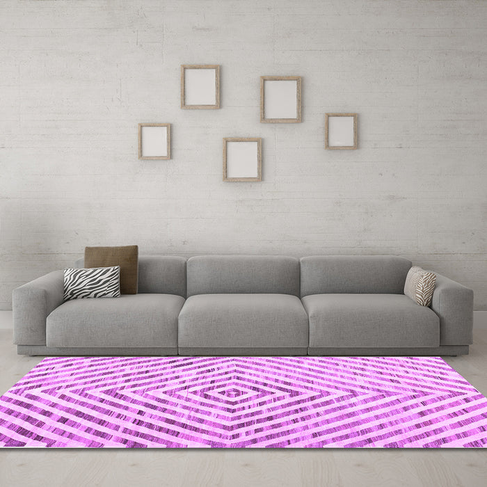 Machine Washable Abstract Purple Contemporary Area Rugs in a Living Room, wshcon2219pur