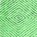 Square Machine Washable Abstract Emerald Green Contemporary Area Rugs, wshcon2219emgrn