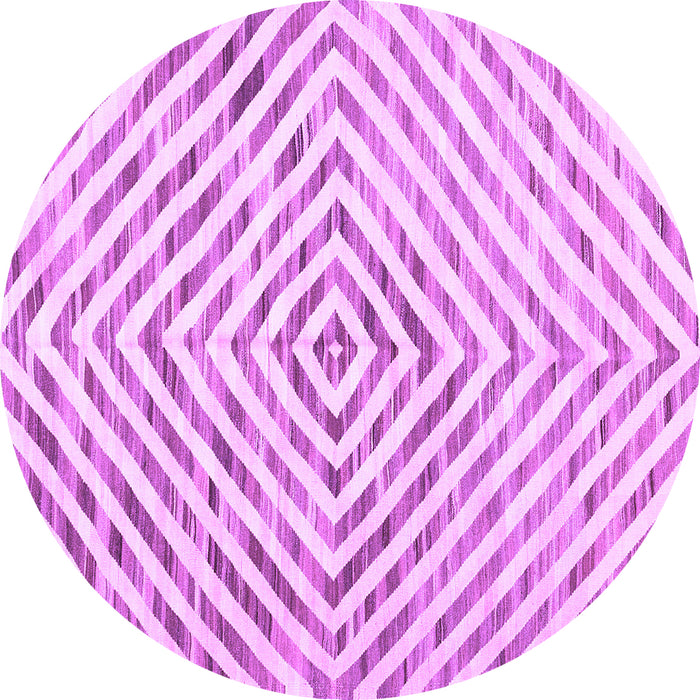 Round Machine Washable Abstract Purple Contemporary Area Rugs, wshcon2219pur