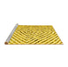 Sideview of Machine Washable Abstract Yellow Contemporary Rug, wshcon2219yw