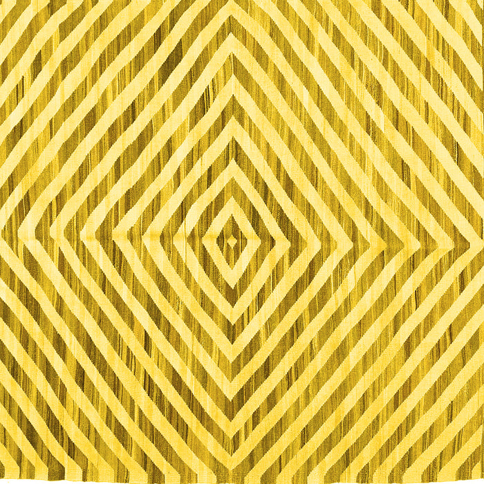 Square Abstract Yellow Contemporary Rug, con2219yw