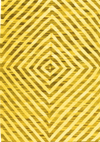 Abstract Yellow Contemporary Rug, con2219yw