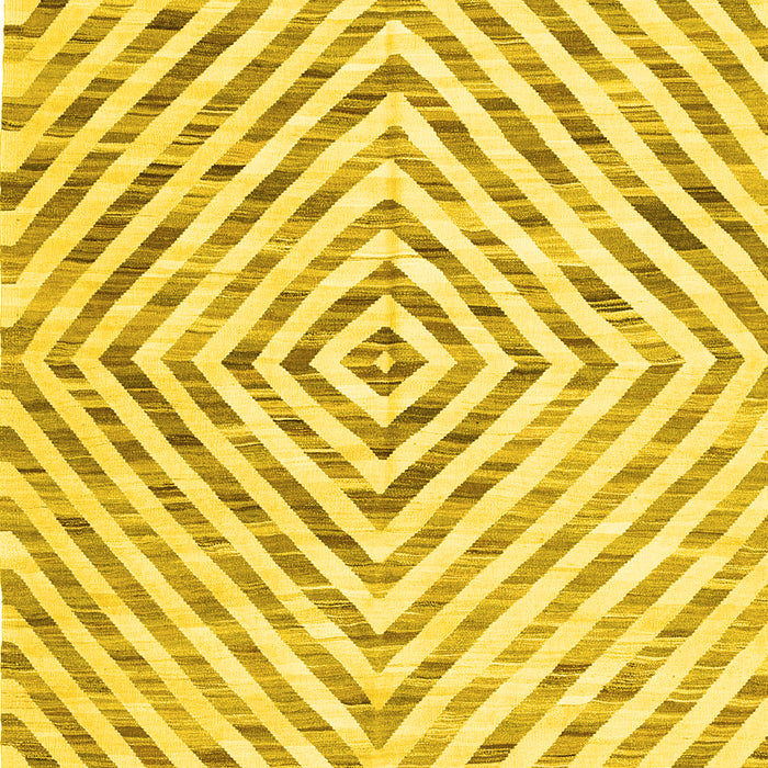 Abstract Yellow Contemporary Rug, con2219yw