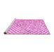 Sideview of Machine Washable Abstract Pink Contemporary Rug, wshcon2219pnk