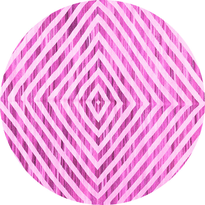 Round Abstract Pink Contemporary Rug, con2219pnk